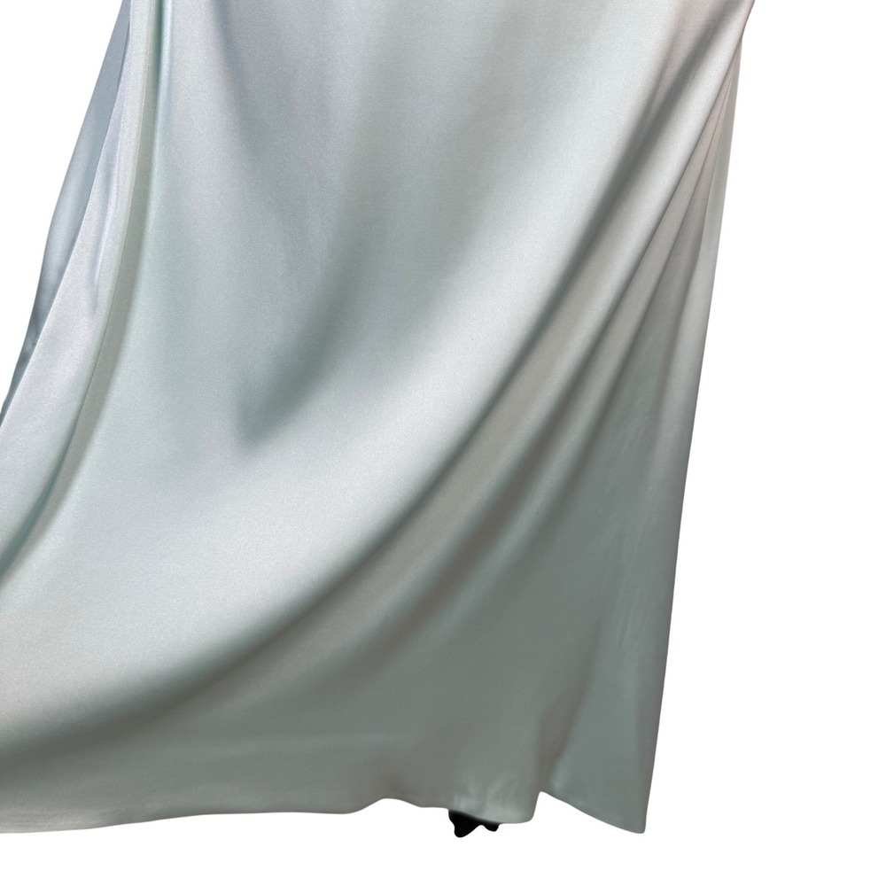 Oh Polly Satin Lowcut Asymmetrical Midi Dress US 8 Racerback Flaws READ Ethereal - Picture 6 of 16